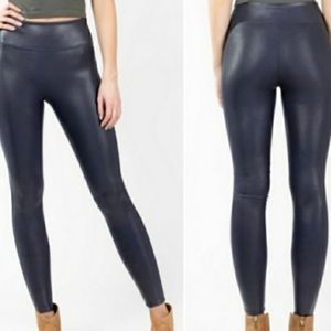 SPANX Black Faux Leather Leggings Size 1x